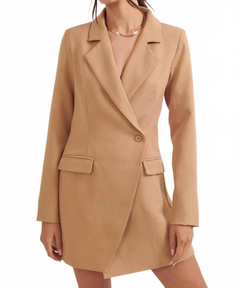 NEW PROMESA blazer romper in sand